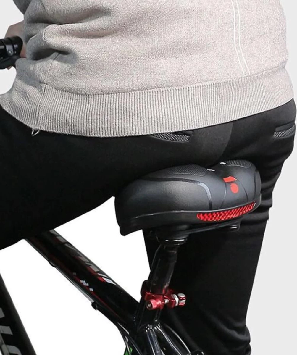 Voltano Fietszadel Met Gelpads - Zwart/Rood - Uitsparing - Zadelvering - Unisex - Incl. Gratis Zadelstrop 13 Voltano Fietszadel Met Gelpads - Zwart/Rood - Uitsparing - Zadelvering - Unisex - Incl. Gratis Zadelstrop - Afbeelding 13