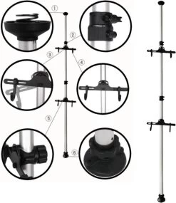 Merkloos Decopatent® PRO Plafond Fiets Ophangsysteem Voor 2 Fietsen - Staand Fietsenrek 2 Fietsen - Fietsenhouder Met Telescoop Opbergstang -Fietsonderdelen Winkel 1039x1200 3