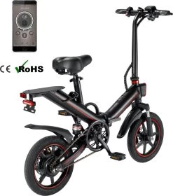 OUXI - V5 - 16 Inch - Elektrische Fiets - E Bike - Elektrische Vouwfiets - APP IOS/ Android - 500W Motor - 15Ah Lithuim Ion Batterij - Zwart -Fietsonderdelen Winkel 1057x1200