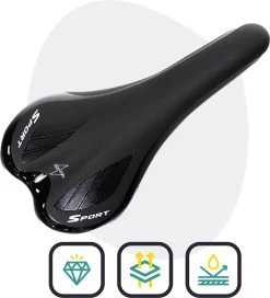 Voltano Race / MTB Fietszadel - Zwart - Unisex - Mountainbike Zadel - Stevig En Licht