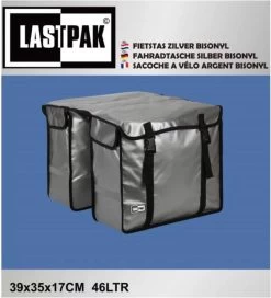 Lastpak Bisonyl Dubbele Fietstas - 46 L - Zilver