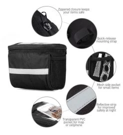 Fietstas Stuur Stuurtas Voor Fiets Met Smartphone- Of Kaarthouder - Zwart -Fietsonderdelen Winkel 1099x1200 3