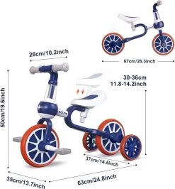 3 In 1 - Multifunctioneel Ombouwbare Kinderdriewieler - Kinder Trike - Peuterfiets - Kinder Fiets - Verstelbaar Zadel - Lichtgewicht - Lefvrije Banden -Ombouwbaar Tot Loopfiets, Driewieler, Tweewieler - Voor Kinderen Van 1-51 Jaar Roze -Fietsonderdelen Winkel 1114x1200