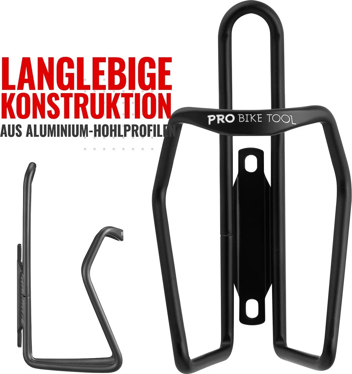 PRO BIKE TOOL Bidonhouder - Modern Buisontwerp - Mat Zwart - Stevige Bidonhouder, Ideaal Voor Racefietsen En Mountainbikes. 3 PRO BIKE TOOL Bidonhouder - Modern Buisontwerp - Mat Zwart - Stevige Bidonhouder, Ideaal Voor Racefietsen En Mountainbikes. - Afbeelding 3