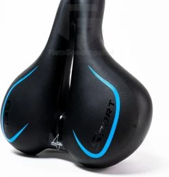Voltano City / Tour Fietszadel - Comfortabel Gel Zadel - Met Uitsparing - Unisex - Zwart / Blauw - Elastomeren Vering Voor Extra Comfort -Fietsonderdelen Winkel 1145x1200 3