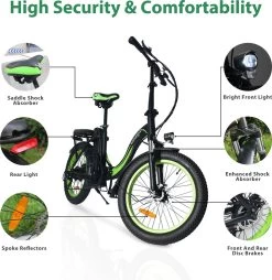 Merkloos Windgoo E20 Urban- Elektrische Fiets - E-bike - 20Inch - 12.5Ah - APP - Fat Tire - 7 Speed Shimano -Fietsonderdelen Winkel 1165x1200