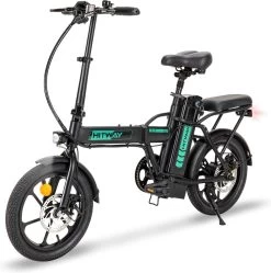 Hitway BK5 Elektrische Fiets | Opvouwbare E-bike | 16 Inch | Hitway BK5 250W Motor | Zwart