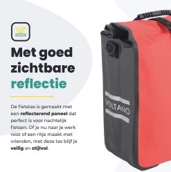Voltano Fietstas 16L – Zwart / Rood – Enkele Pakaftas – 100% Waterdicht - Gratis Schouderband -Fietsonderdelen Winkel 1197x1200 7
