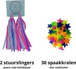 Entergoods® Fietsversiering Kinderfiets- Stuurslingers En Spaakkralen - Combi/Set - Fietsversiering Kinderen - Prinsessen Streamers Stuur + Spaakkralen Ster -Fietsonderdelen Winkel 1200x1094 3