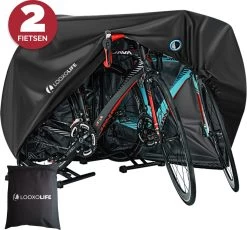 Merkloos Fietshoes - Voor 1 Fiets Of 2 Fietsen - Waterdicht - XXL - Ultra Sterk & Dik - Premium PU Coating - Met Opberghoes