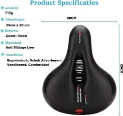 Voltano Fietszadel Met Gelpads - Zwart/Rood - Uitsparing - Zadelvering - Unisex - Incl. Gratis Zadelstrop 27 Voltano Fietszadel Met Gelpads - Zwart/Rood - Uitsparing - Zadelvering - Unisex - Incl. Gratis Zadelstrop -Fietsonderdelen Winkel 1200x1131 3