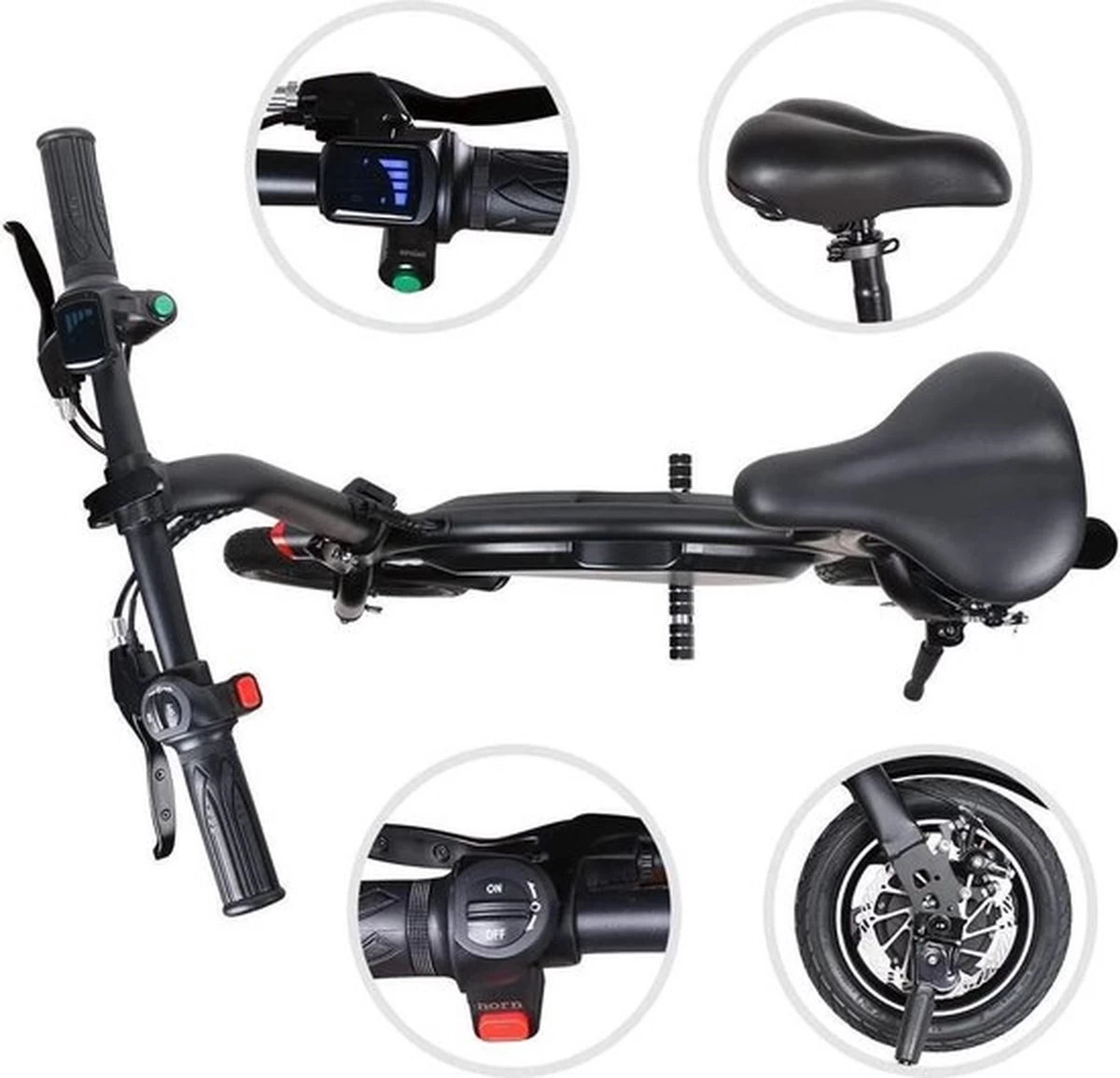 Windgoo B3 Mini-scooter - Opvouwbare Fiets - Zwart 2 Windgoo B3 Mini-scooter - Opvouwbare Fiets - Zwart - Afbeelding 2