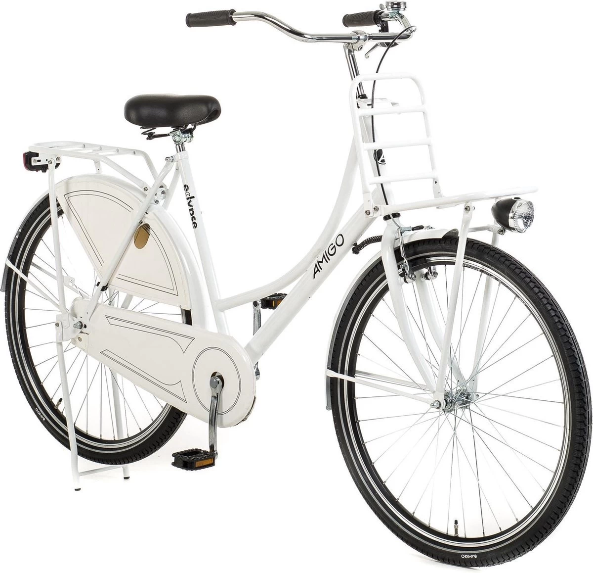 Amigo Eclypse Transportfiets 28 Inch - Omafiets Met Voordrager - Wit 2 Amigo Eclypse Transportfiets 28 Inch - Omafiets Met Voordrager - Wit - Afbeelding 2