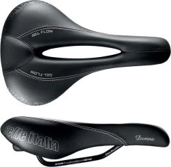 Selle Italia Donna Gel Flow L2 Fietszadel - Stalen Rails - Zwart