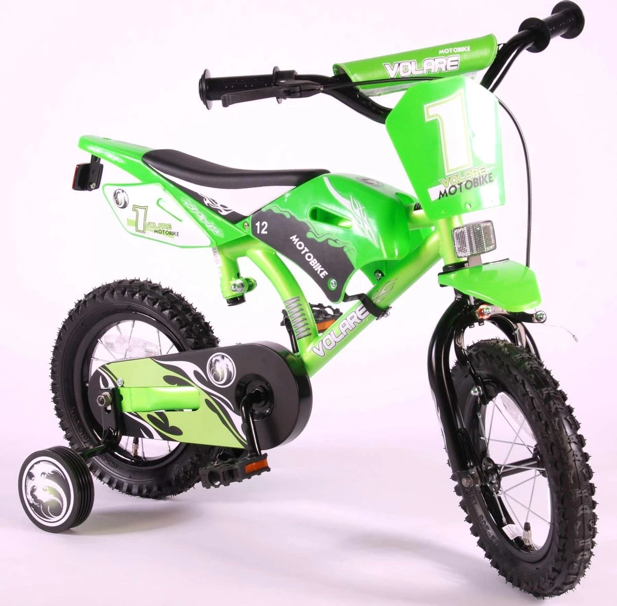 Volare Motobike Kinderfiets - Jongens - 12 Inch - Groen - 95% Afgemonteerd 5 Volare Motobike Kinderfiets - Jongens - 12 Inch - Groen - 95% Afgemonteerd - Afbeelding 5