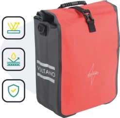 Voltano Fietstas 16L – Zwart / Rood – Enkele Pakaftas – 100% Waterdicht - Gratis Schouderband -Fietsonderdelen Winkel 1200x1181 6