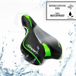 Voltano Sport Fietszadel – Gel Trekking Zadel – Met Uitsparing – Unisex - Zwart / Groen - Incl. Gratis Zadelstrop -Fietsonderdelen Winkel 1200x1200 1005