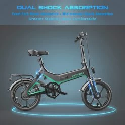 Merkloos Hitway 14F005 Elektrische Fiets E-bike | Opvouwbaar | 250W Motor | 7.5Ah | 16" | Zwart / Groen -Fietsonderdelen Winkel 1200x1200 121