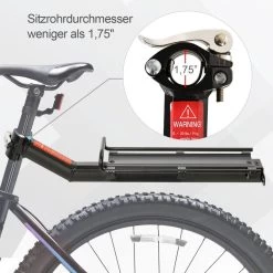 Merkloos Universele Fiets Bagagedrager - Voor Achterop Zadelpen Mountainbike/MTB/Racefiets - Achter Bagage Drager Rek - Met Quick Release Fietsframe Bevestiging - Bagagerek - Lichtgewicht Aluminium - Zwart -Fietsonderdelen Winkel 1200x1200 183