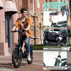HITWAY E-Bike Elektrische Fiets 20 Inch Fat Tire E-Bicycle Vouwfiets, 250 W/36 V/11,2 Ah Accu, Max. Bereik Tot 35-90 Km, Offroad-mountainbike Met Shimano 7-versnellingen, City EBike Met Slot -Fietsonderdelen Winkel 1200x1200 20
