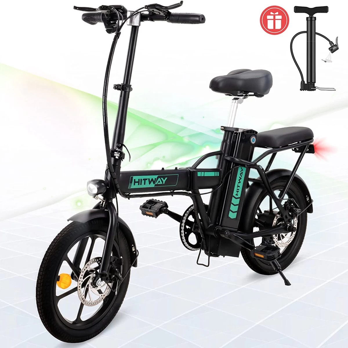 HITWAY Elektrische Fiets Voor, Stadsfietsen Opvouwbaar, E-BIKE, 7.5Ah Batterij, 250W Motor, Actieradius Tot 45 Km - BK5 1 HITWAY Elektrische Fiets Voor, Stadsfietsen Opvouwbaar, E-BIKE, 7.5Ah Batterij, 250W Motor, Actieradius Tot 45 Km - BK5