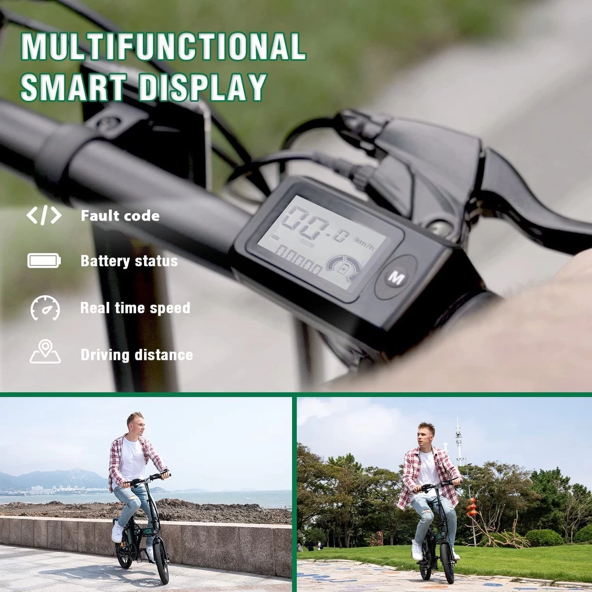 HITWAY Elektrische Fiets Voor, Stadsfietsen Opvouwbaar, E-BIKE, 7.5Ah Batterij, 250W Motor, Actieradius Tot 45 Km - BK5 4 HITWAY Elektrische Fiets Voor, Stadsfietsen Opvouwbaar, E-BIKE, 7.5Ah Batterij, 250W Motor, Actieradius Tot 45 Km - BK5 - Afbeelding 4