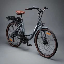 Elektrische Stadsfiets 26 '' (F264) - Stalen Frame - 6 Versnellingen Shimano - Schijfremmen - 10 Ah - Grijs -Fietsonderdelen Winkel 1200x1200 35
