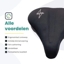 Voltano Luxe Gel Zadelhoes Fiets – Zwart – Met Uitsparing – Brede Fietszadels - 100% Waterdicht - Universele Zadeldek -Fietsonderdelen Winkel 1200x1200 350