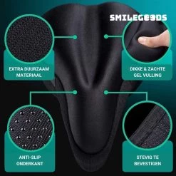 Smilegoods® Gel Zadelhoes Fiets 3D - Zadeldek - Zadelhoes Waterdicht - Zadeldek Fiets - Universeel Brede Zadels - Veiligheidsreflector Voor In Het Donker -Fietsonderdelen Winkel 1200x1200 364