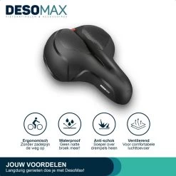 Deso All In One Fietszadel - Comfortabel Gel Zadel - Unisex - Zadelvering – Ergonomisch Design - Zwart -Fietsonderdelen Winkel 1200x1200 452