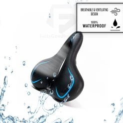 Voltano City / Tour Fietszadel - Comfortabel Gel Zadel - Met Uitsparing - Unisex - Zwart / Blauw - Elastomeren Vering Voor Extra Comfort -Fietsonderdelen Winkel 1200x1200 477