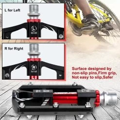 Zacro Mountainbike Pedalen - Aluminium Antislip Duurzame Fietspedalen - Ultrasterk Kleurrijk - CNC Gefreesd 3 Lager Anodiserende Fietspedalen - Voor BMX/MTB Racefiets 9/16" -Fietsonderdelen Winkel 1200x1200 496