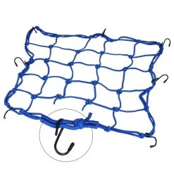 Merkloos Premium Bagagenet Met 8 Haken – 40x40cm – 90x90 Uitgerekt – Blauw | Spin, Motorfiets, Scooter En Fiets -Fietsonderdelen Winkel 1200x1200 515