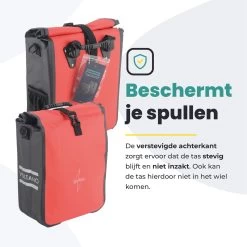 Voltano Fietstas 16L – Zwart / Rood – Enkele Pakaftas – 100% Waterdicht - Gratis Schouderband -Fietsonderdelen Winkel 1200x1200 620