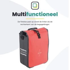 Voltano Fietstas 16L – Zwart / Rood – Enkele Pakaftas – 100% Waterdicht - Gratis Schouderband -Fietsonderdelen Winkel 1200x1200 626