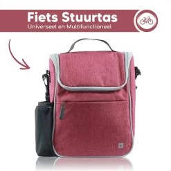 Bablue Stuurtas Fiets - Roze Fietstas - Met Regenhoes - Handig Te Bevestigen - Fietstas Enkel - Fietstas Stuur - Afneembaar - Stuurtas Fiets Waterproof - Schoudertas - Elektrische Fietsen - Stuurtas Met Smartphone Houder