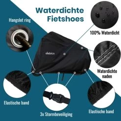 Vebics® Fietshoes Voor 1 Fiets Waterdicht - Elektrische Fiets - Fietsbeschermhoes - Stalling - Zwart -Fietsonderdelen Winkel 1200x1200 748