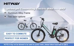 HITWAY 26 Inch E-bike, Elektrische Fiets Voor Heren En Dames, Pedelec Stadsfietsen, 250 W Motor, 36 V/11,2 Ah E-bike, Shimano 7 Versnellingen, 35-90 Km| Wit / Blauw -Fietsonderdelen Winkel 1200x742 2