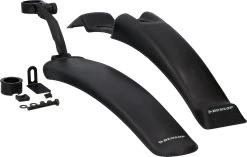Dunlop 2x Spatbord Fiets/ Mountainbike - 24/ 26" - Verstelbaar - Met Bevestigingsmateriaal - Zwart