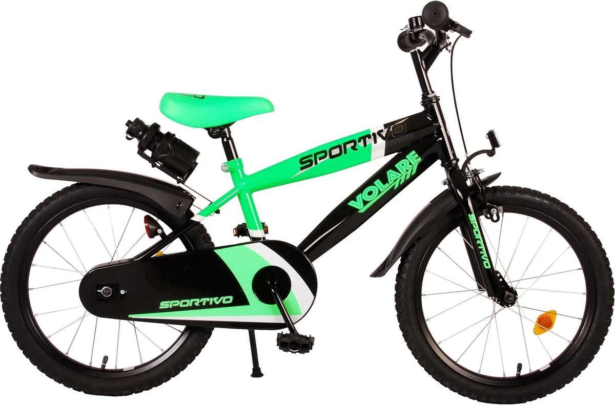 Volare Sportivo Kinderfiets - Jongens - 18 Inch - Neon Groen Zwart - 95% Afgemonteerd 1 Volare Sportivo Kinderfiets - Jongens - 18 Inch - Neon Groen Zwart - 95% Afgemonteerd