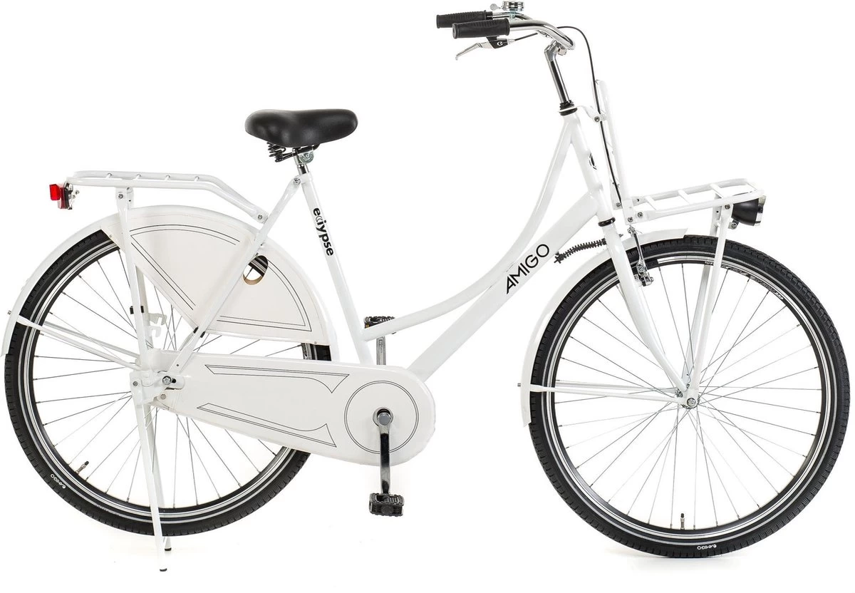 Amigo Eclypse Transportfiets 28 Inch - Omafiets Met Voordrager - Wit 1 Amigo Eclypse Transportfiets 28 Inch - Omafiets Met Voordrager - Wit