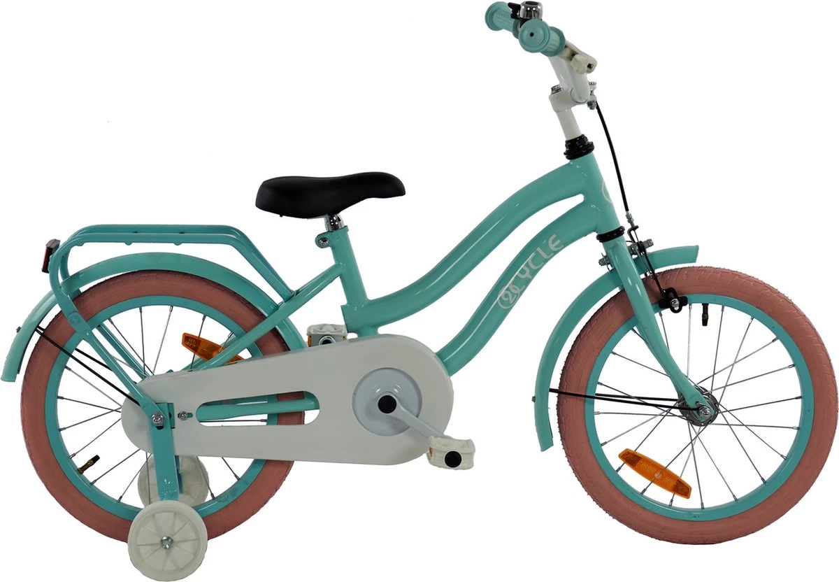 2Cycle Pretty Kinderfiets -16 Inch - Groen - Meisjesfiets 2 2Cycle Pretty Kinderfiets -16 Inch - Groen - Meisjesfiets - Afbeelding 2