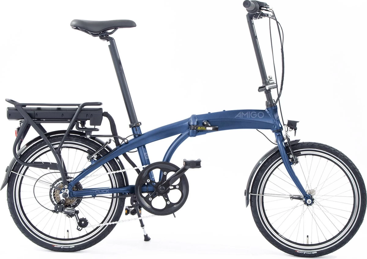 Amigo E-Click C1 | Elektrische Vouwfiets | Opvouwbare E-bike | 20 Inch | 250W Motor | Donkerblauw 1 Amigo E-Click C1 | Elektrische Vouwfiets | Opvouwbare E-bike | 20 Inch | 250W Motor | Donkerblauw