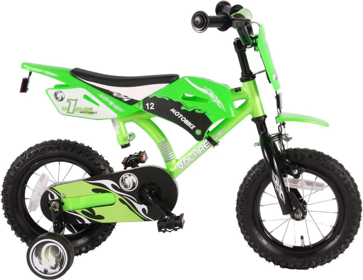 Volare Motobike Kinderfiets - Jongens - 12 Inch - Groen - 95% Afgemonteerd 1 Volare Motobike Kinderfiets - Jongens - 12 Inch - Groen - 95% Afgemonteerd