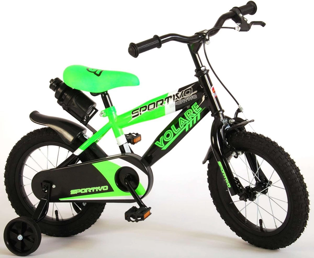 Volare Sportivo Kinderfiets - Jongens - 14 Inch - Neon Groen/Zwart - 95% Afgemonteerd 6 Volare Sportivo Kinderfiets - Jongens - 14 Inch - Neon Groen/Zwart - 95% Afgemonteerd - Afbeelding 6