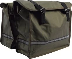 Merkloos Dubbele Fietstas Waterdicht Met Reflecterende Strepen Voor Extra Veiligheid- Fietstas Groen 36x30x12cm