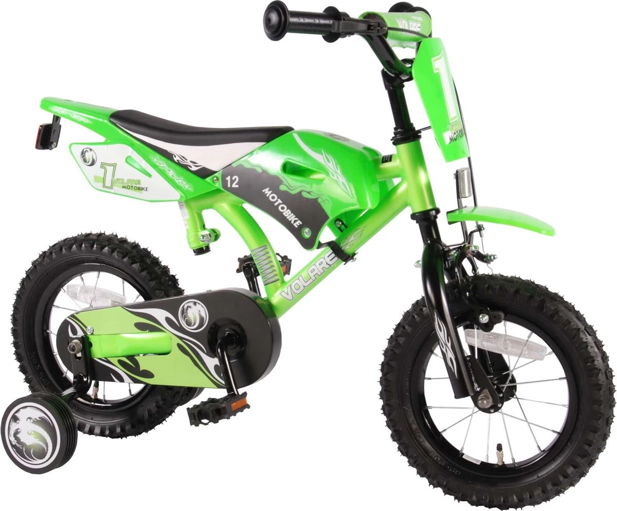 Volare Motobike Kinderfiets - Jongens - 12 Inch - Groen - 95% Afgemonteerd 2 Volare Motobike Kinderfiets - Jongens - 12 Inch - Groen - 95% Afgemonteerd - Afbeelding 2