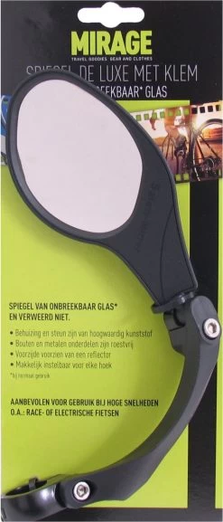 Mirage Fietsspiegel - Verstelbaar - Stuurbevestiging 22.2 Mm - Zwart -Fietsonderdelen Winkel 514x1200