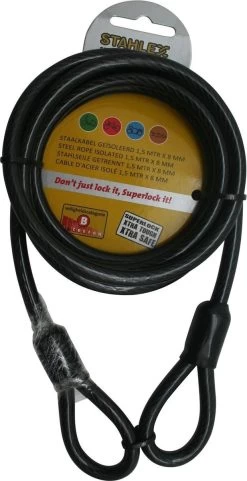 Merkloos Stahlex Staalkabel 1.5 Meter X 8 Mm Met Lussen Geplastificeerd -Fietsonderdelen Winkel 616x1200