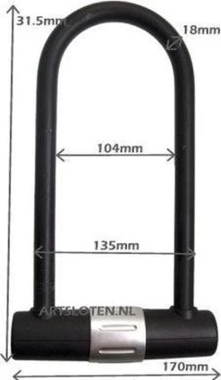 Pro-tect - Beugelslot - ART4 - 32 Mm - Zwart -Fietsonderdelen Winkel 697x1200